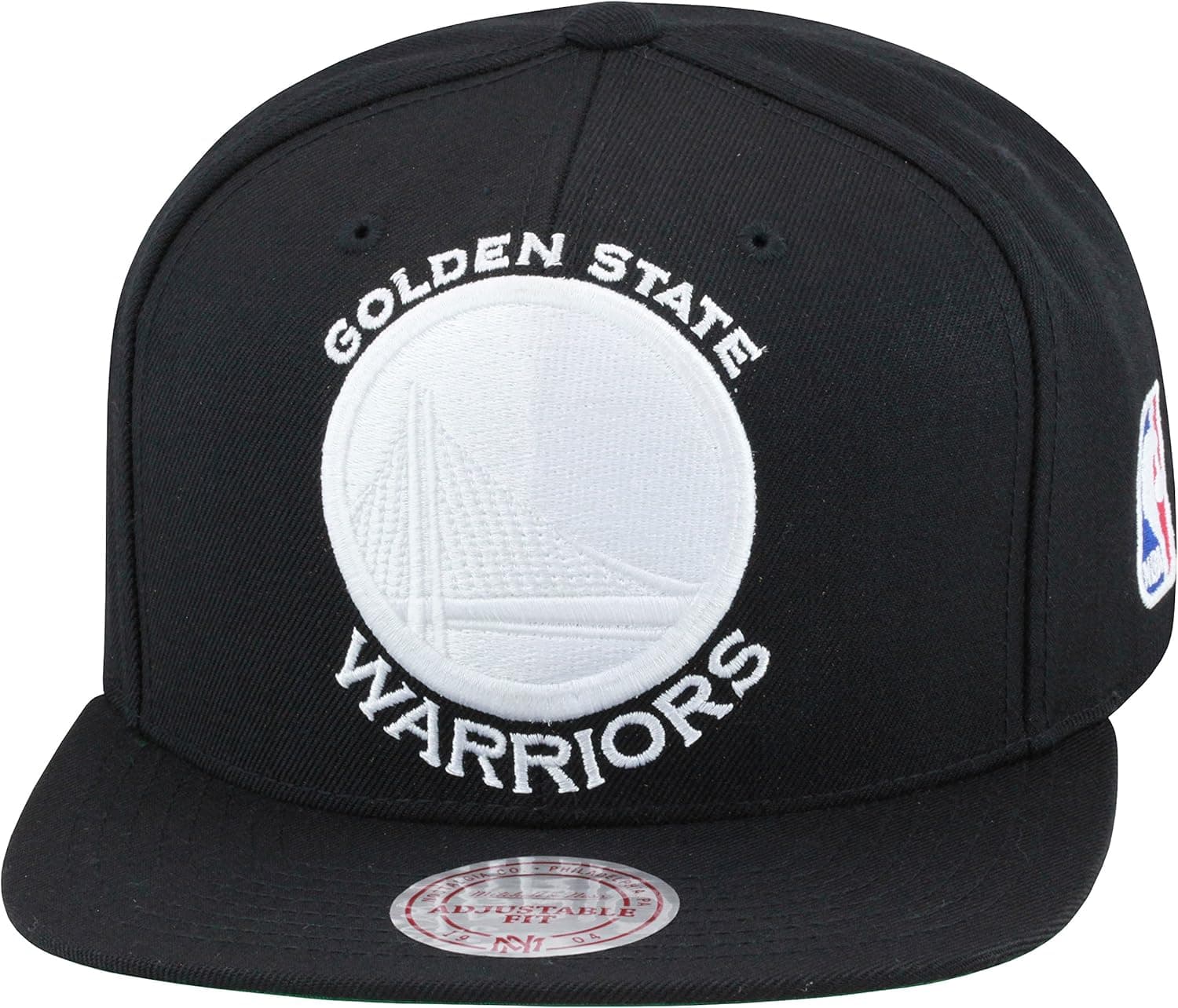 Mitchell & Ness Golden State Warriors Snapback Hat Cap All Black/White