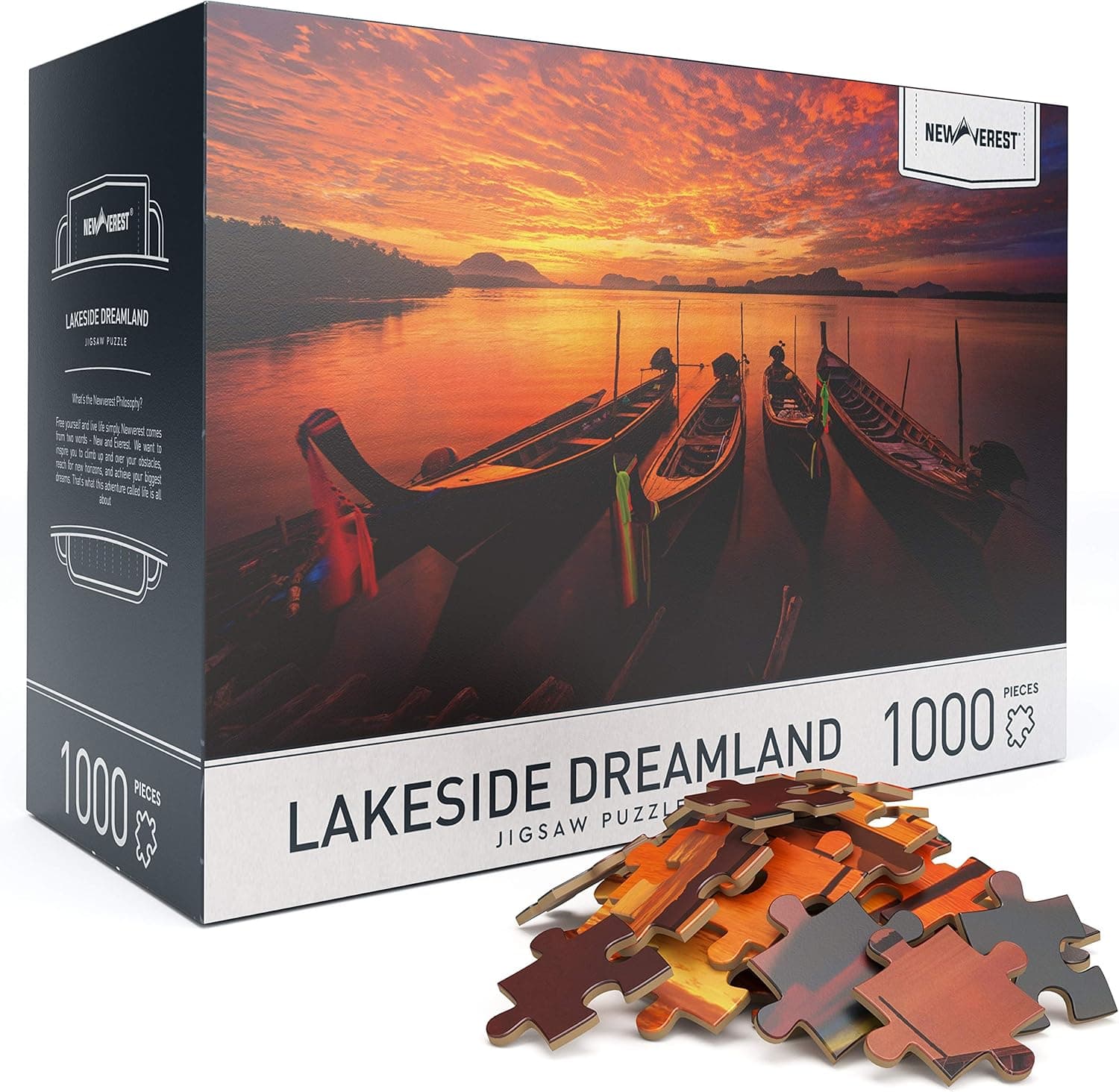 Newverest Jigsaw Puzzle 1000 Pieces for Adult, Family Educational Difficult Puzzles with Unique Images from Photographers - Large 27.5" x 19.7", Include Gift Package Storage Box - Lakeside Dreamland
