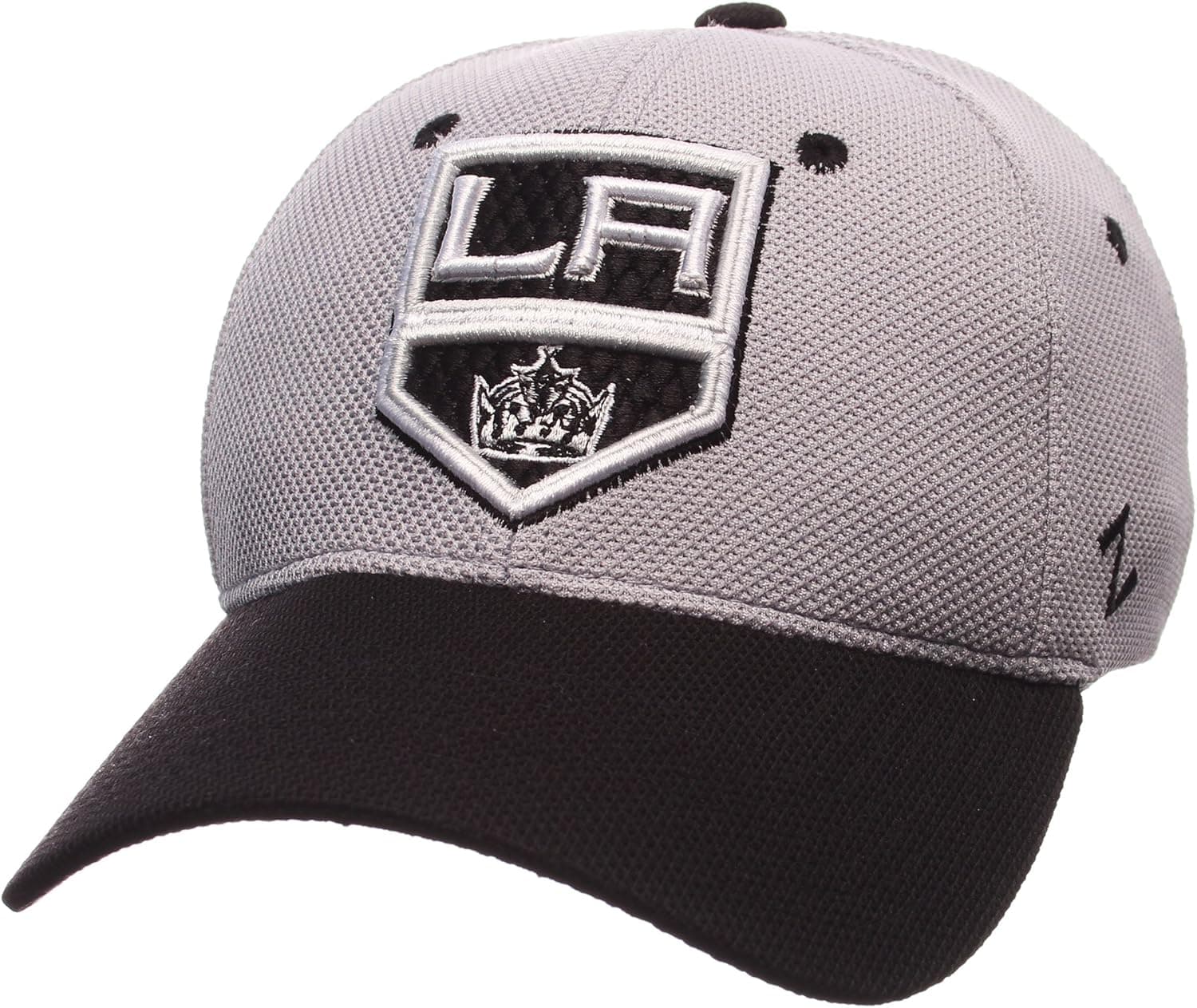 NHL Zephyr Los Angeles Kings Mens The Athlete Z-Fit Hat, X-Large, Grey/Black