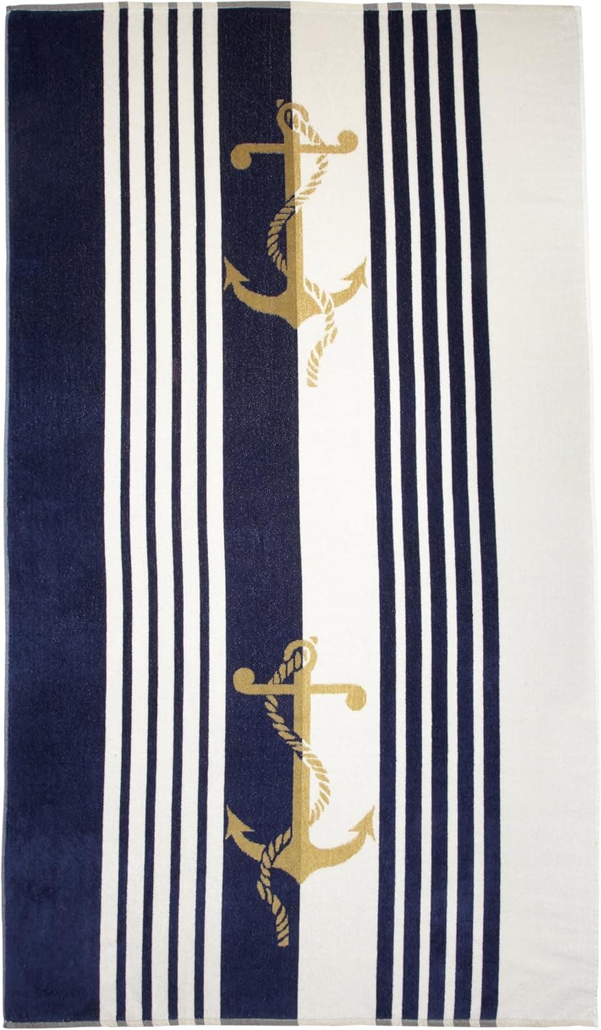 Northpoint Newport Oversized Double Jacquard Plush Velour Beach Towel, 40 by 70-Inch, Anchors