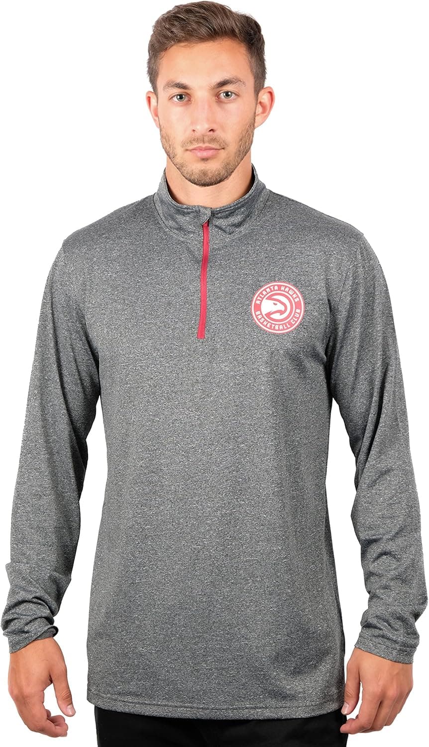 Ultra Game NBA Men's Quarter Zip Pullover Shirt Athletic Quick Dry T-Shirt