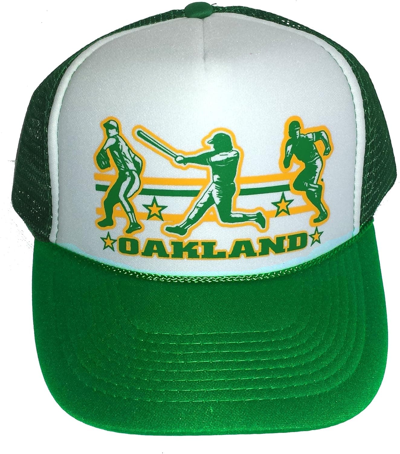 THATSRAD Oakland Baseball Mesh Snapback Trucker Hat Cap Green