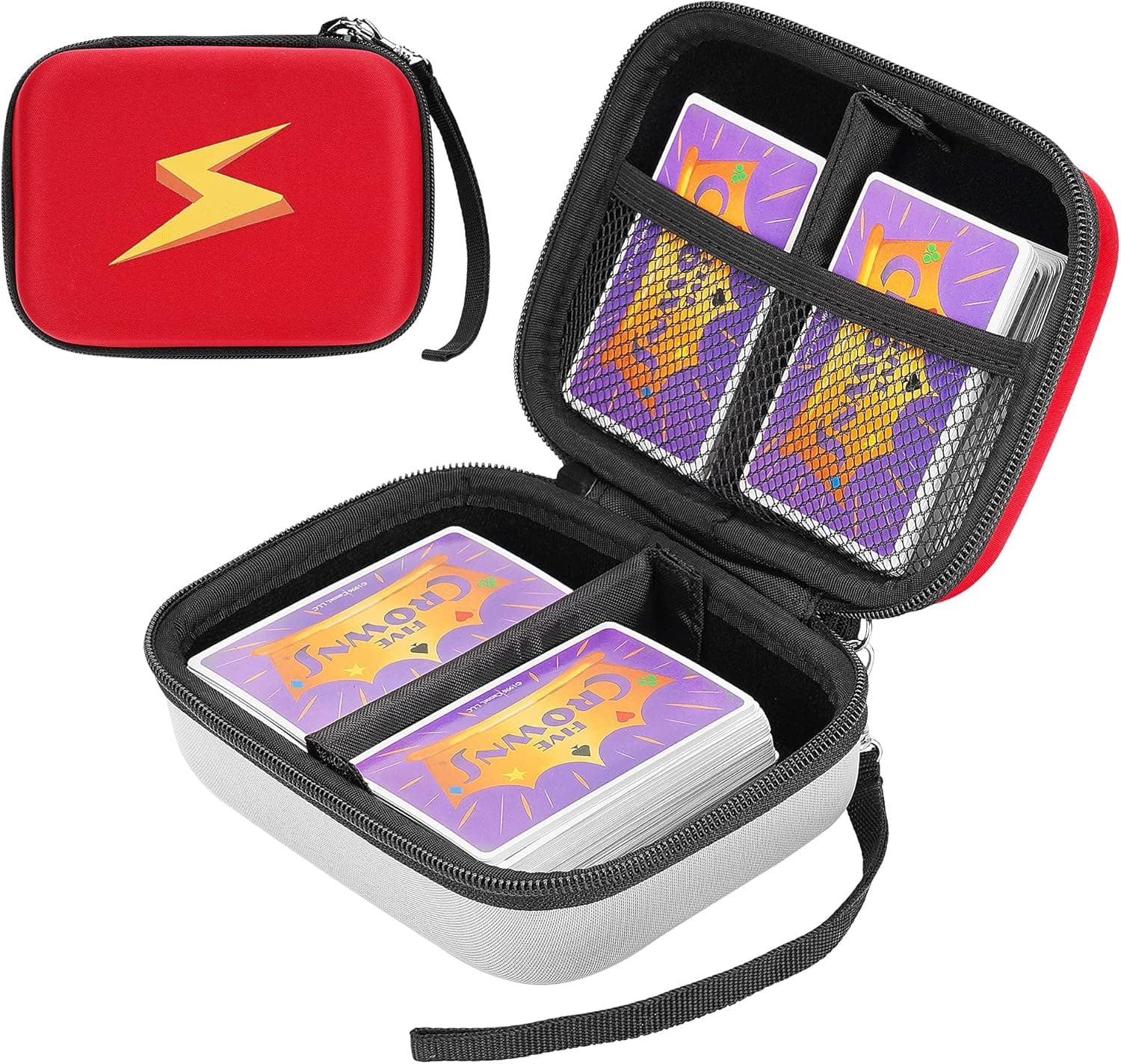 Brappo Carrying Case for TCG Cards with Hand Strap, Card Holder Fits up to 500 Cards (red2)