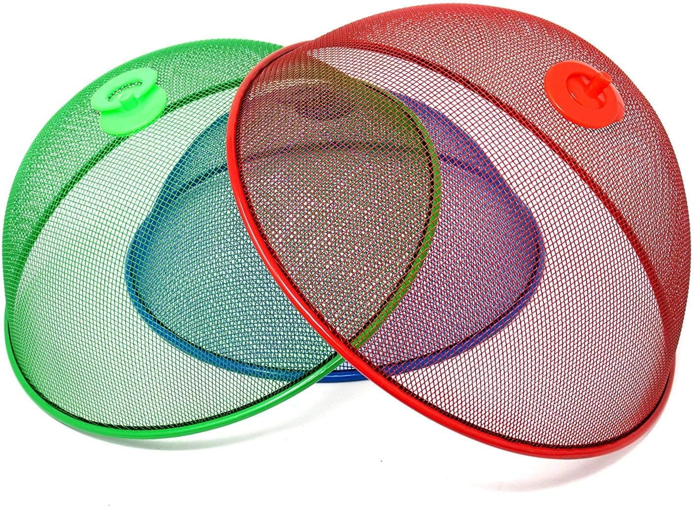 Bevernia 3 Pack 6.1” x 10.75” x 10.75” Mesh Net Outdoor Food Covers - The Food Covers for Outside and Inside Use Protect Your Food Against Flies & Mosquitoes - Great Picnic & BBQ Accessories