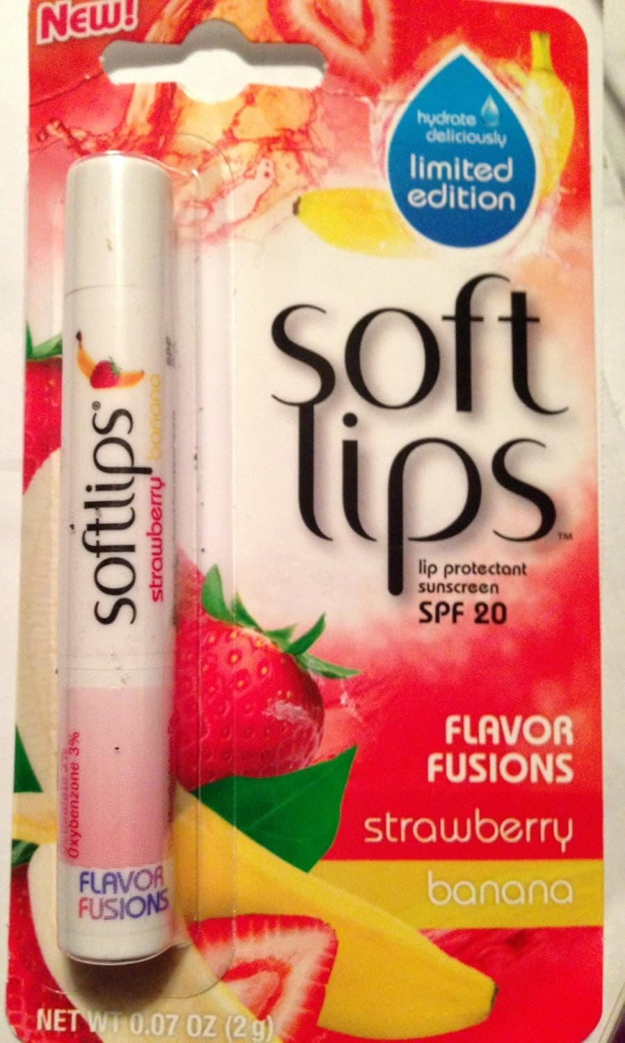 Soft Lips - Limited Edition SPF 20 Lip Protectant - Strawberry Banana Flavor .07 Oz