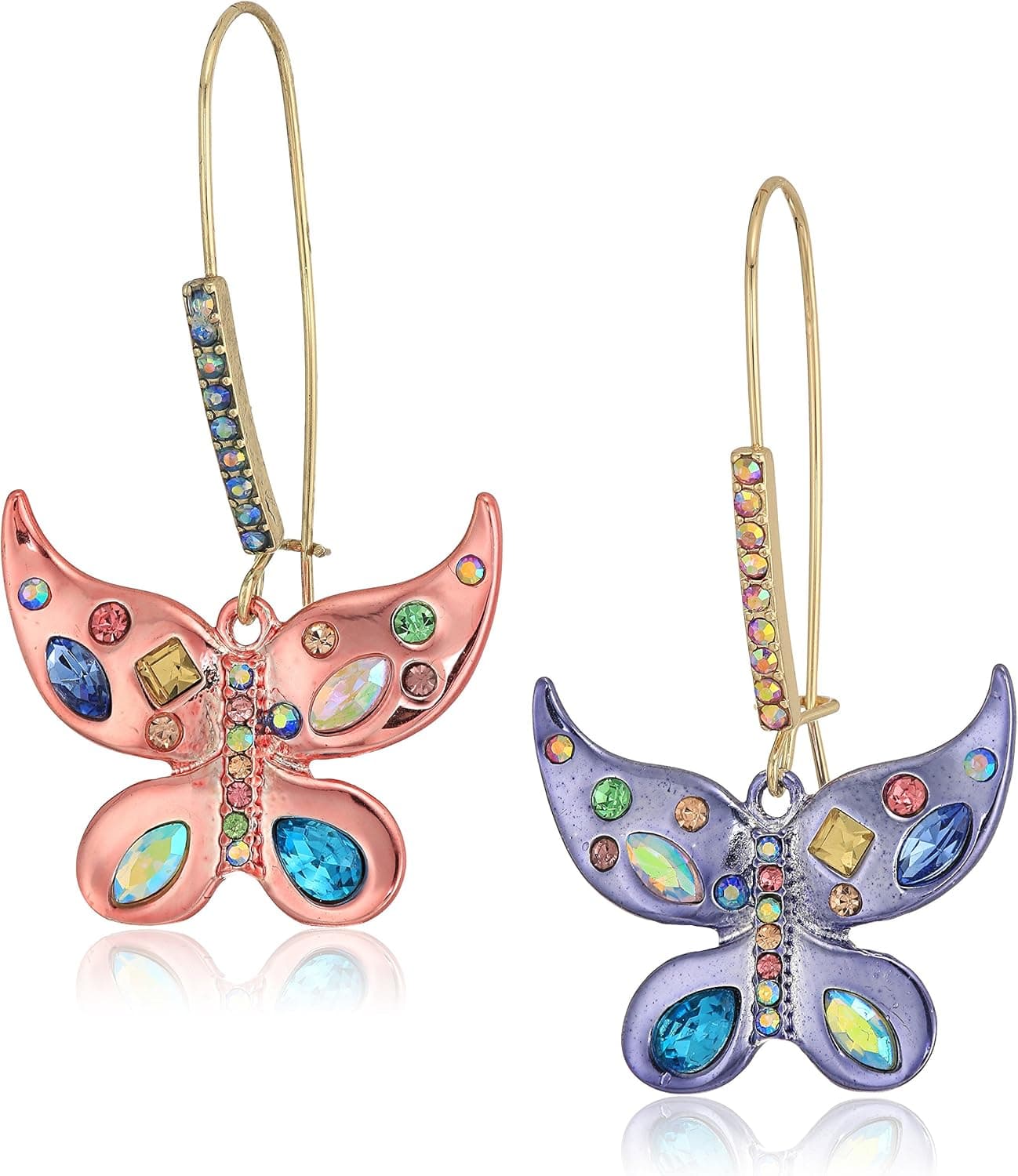 Betsey Johnson Colorful Butterfly Drop Earrings