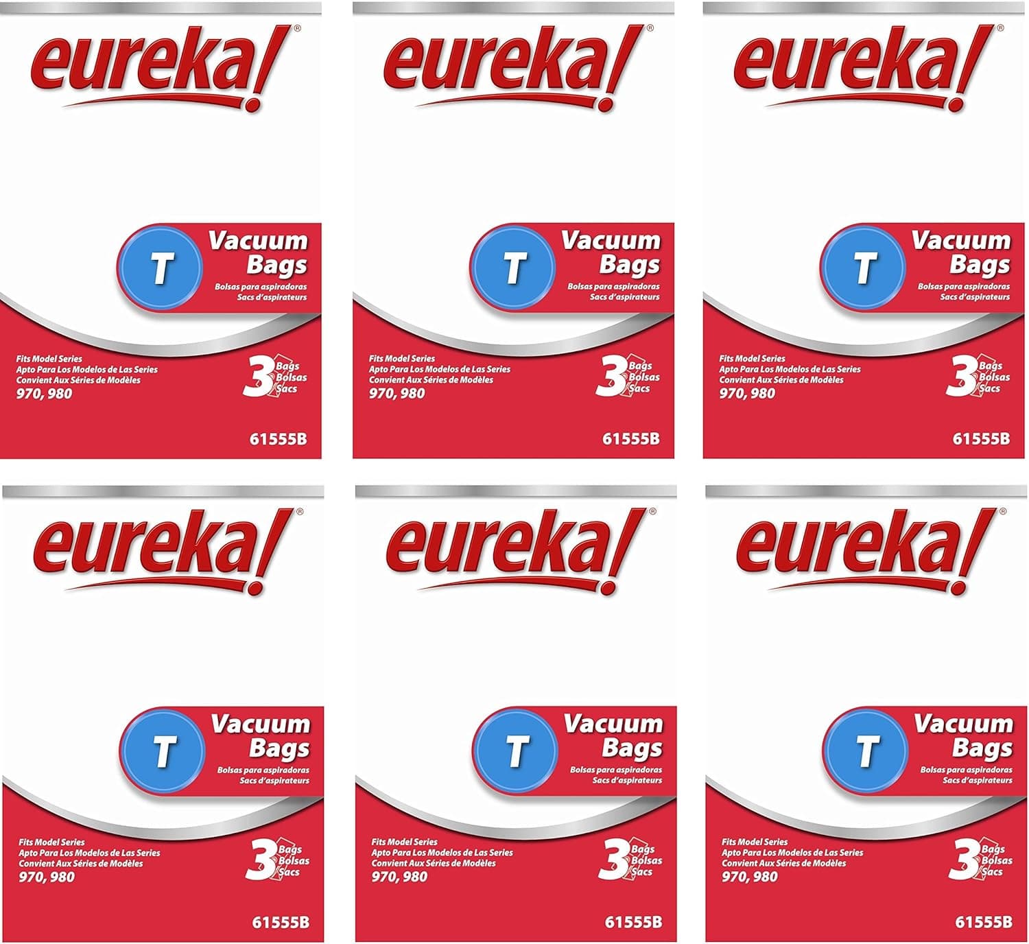 Eureka 61555B-6 Disposable Dust Bags Type T 3 Count