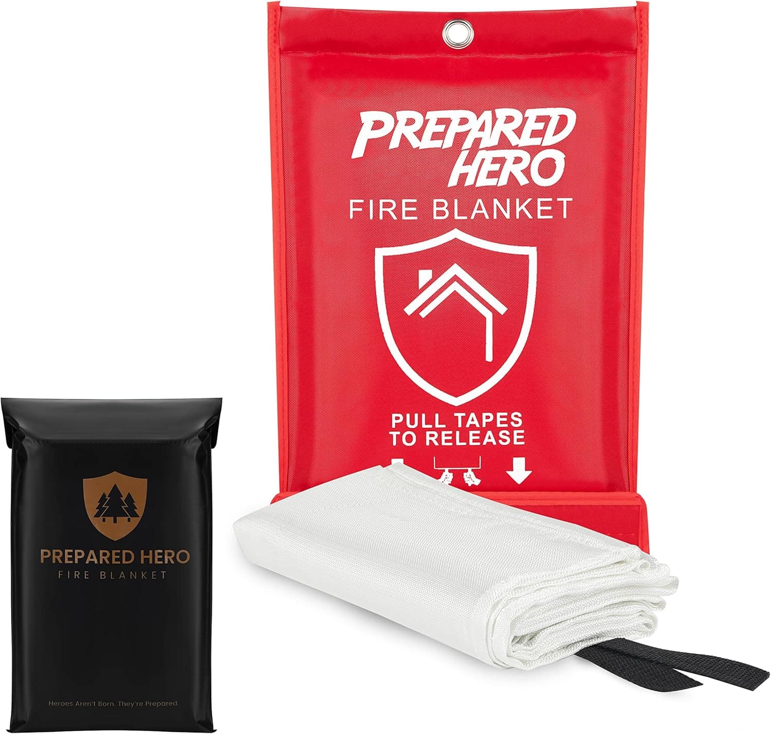 Prepared Hero Emergency Fire Blanket - 1 Pack - Fire Suppression Blanket for Kitchen, 40” x 40” Fire Blanket for Home, Fiberglass Fire Blanket.