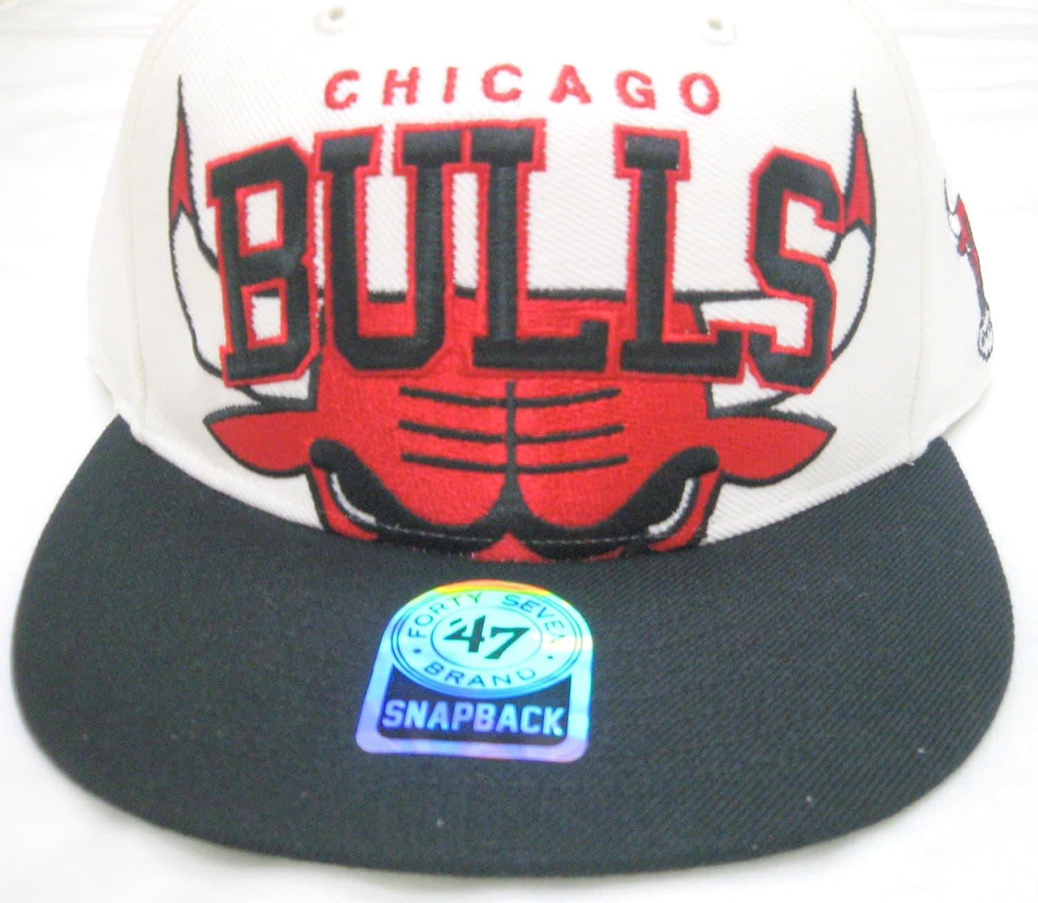 Chicago Bulls NBA 47 Brand Vintage White Blockhouse MVP Snap back Hat