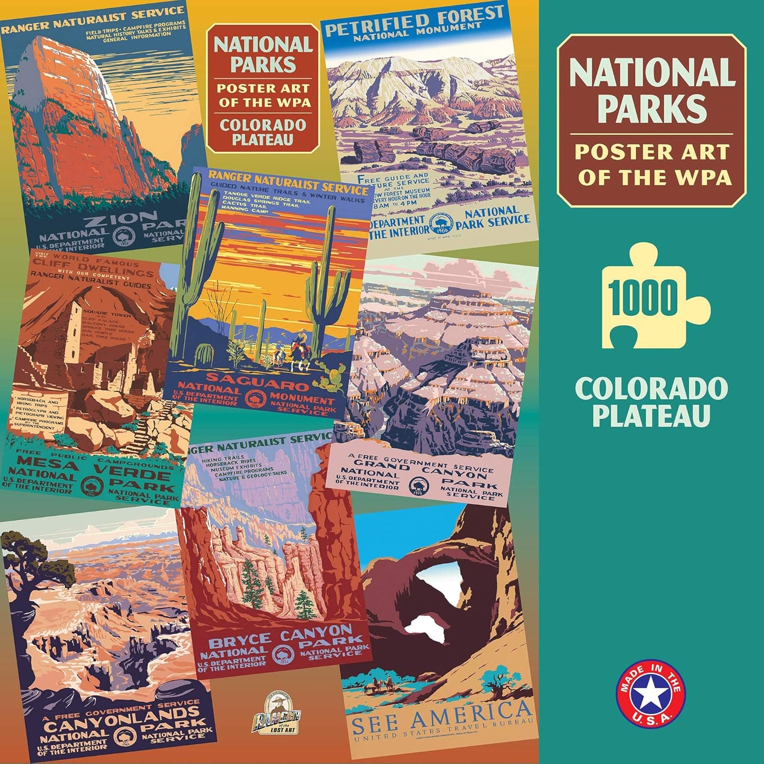 Colorado Plateau Group National Park Poster Art of The WPA 1000 Jigsaw Puzzle Games for Kids Adults Collector Item (Printed in USA)