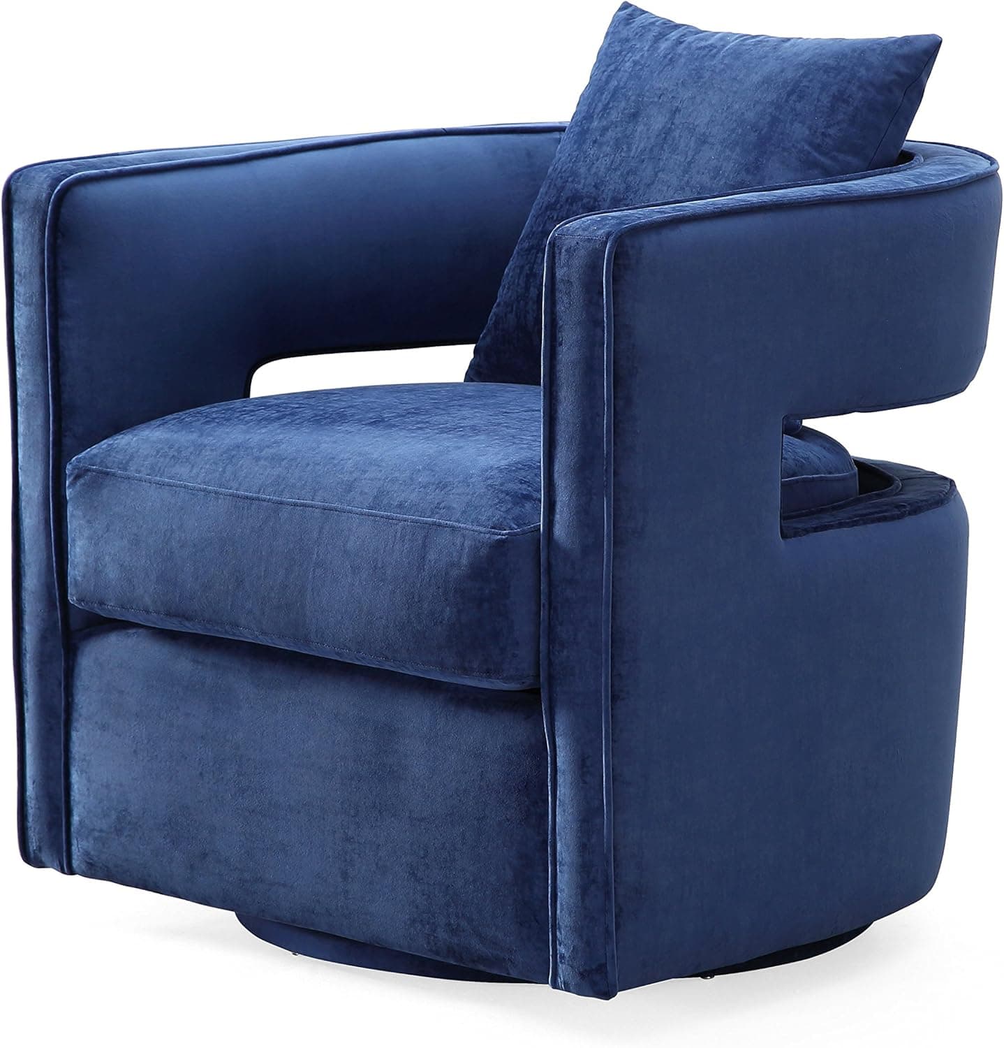 Tov Furniture TOV-L6124 Kennedy Modern Handmade Velvet Swivel Chair, Navy