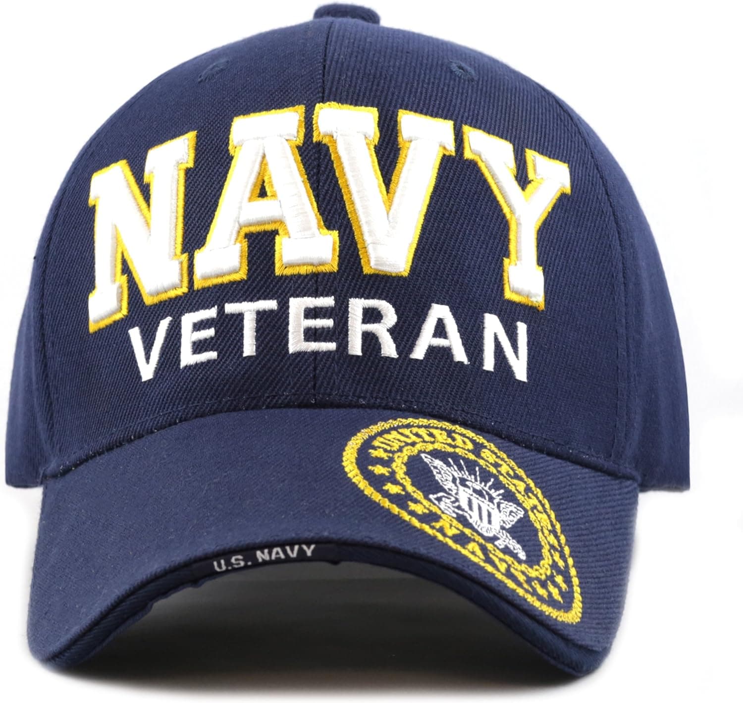 The Hat Depot 1100 Official Licensed Military 3D Embroidered Veteran Cap (Navy)