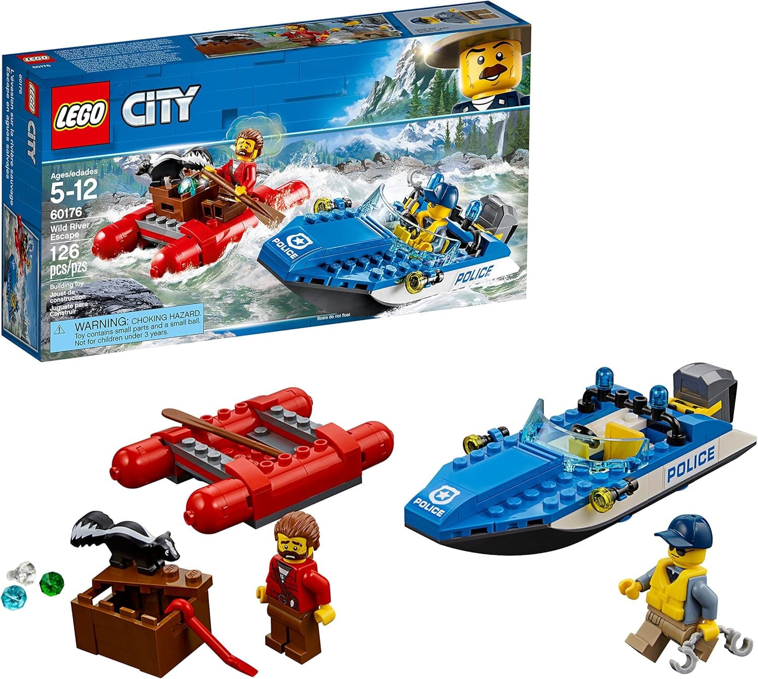 LEGO City Wild River Escape 60176 Building Kit (126 Piece) (Discontinued by Manufacturer)