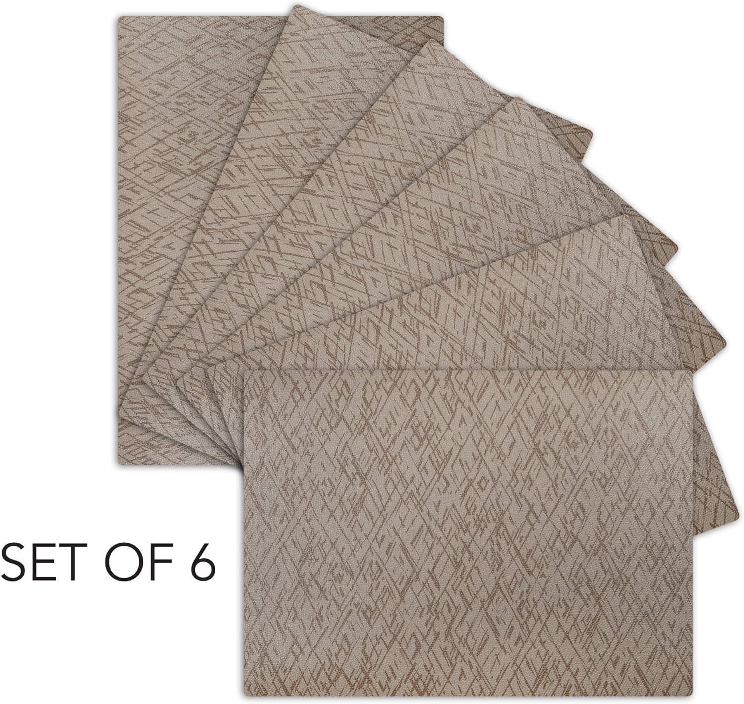 Andie Home Rectangle Placemats for Kitchen Table and Dining Room, Heat-Resistant and Surface Washable Placemat, 6-Piece Set