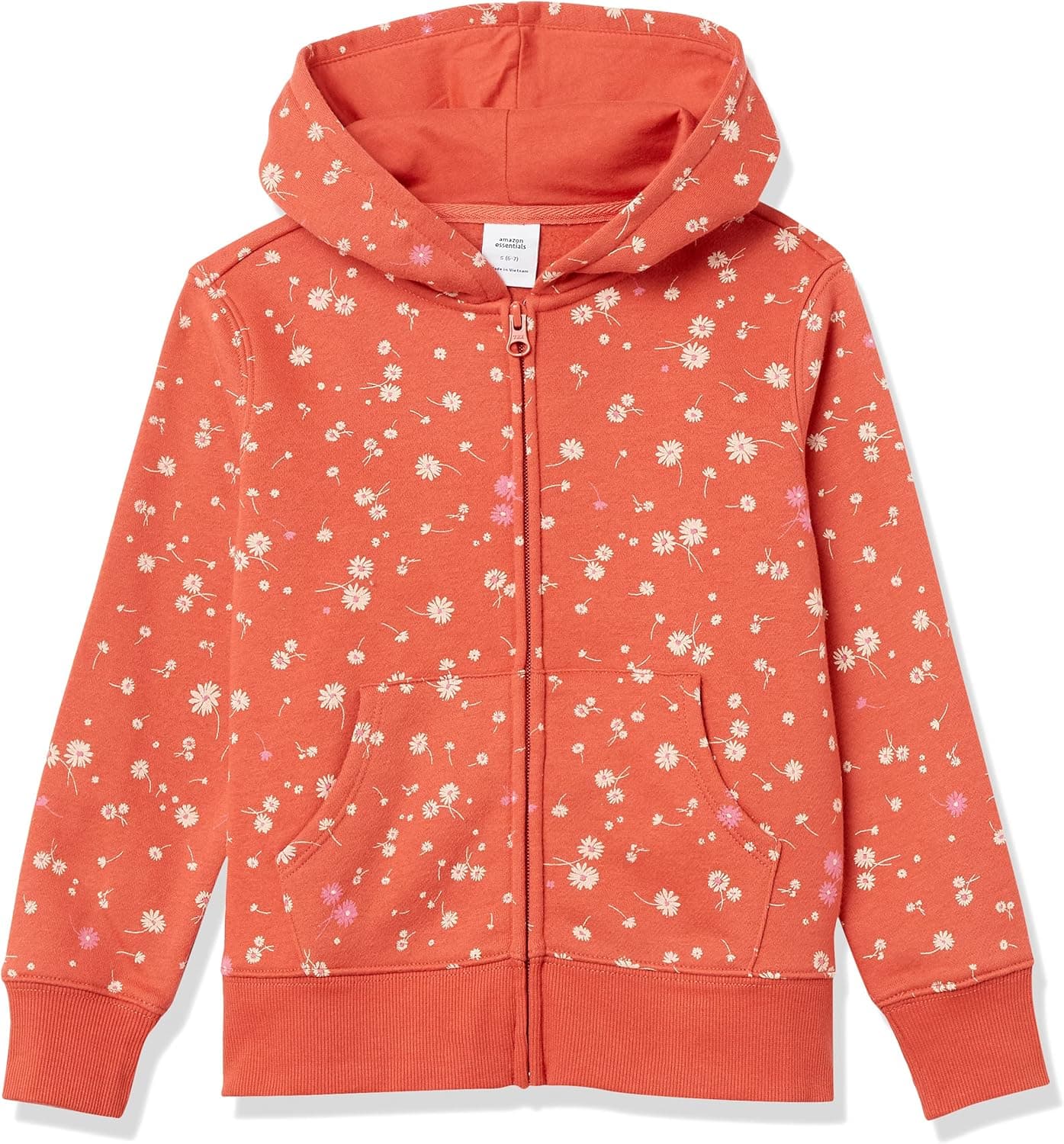 Amazon Essentials Girls and Toddlers' Fleece Zip-Up Hoodie Sweatshirt