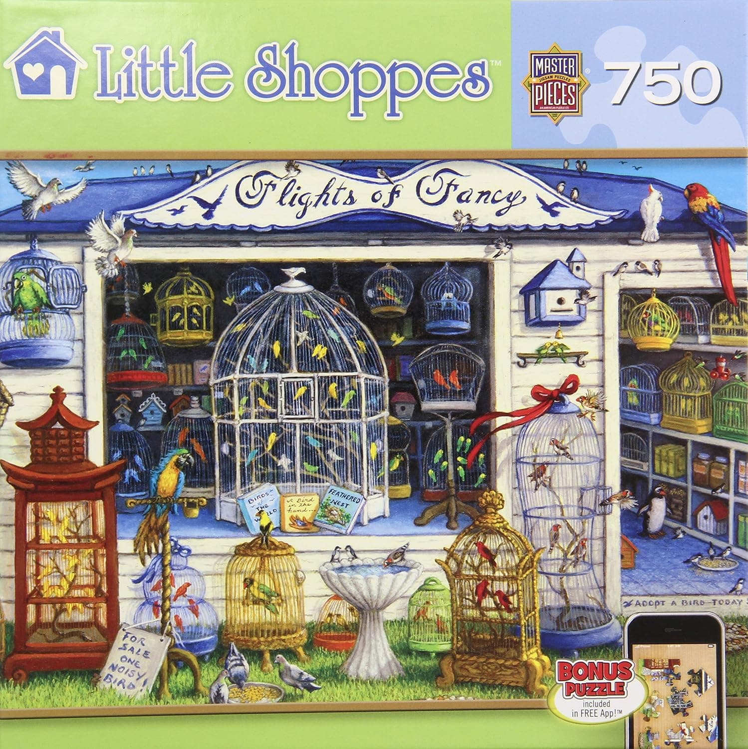 MasterPieces Little Shoppes Flights of Fancy Jigsaw Puzzle, Art by Janet Kruskamp, 750-Piece