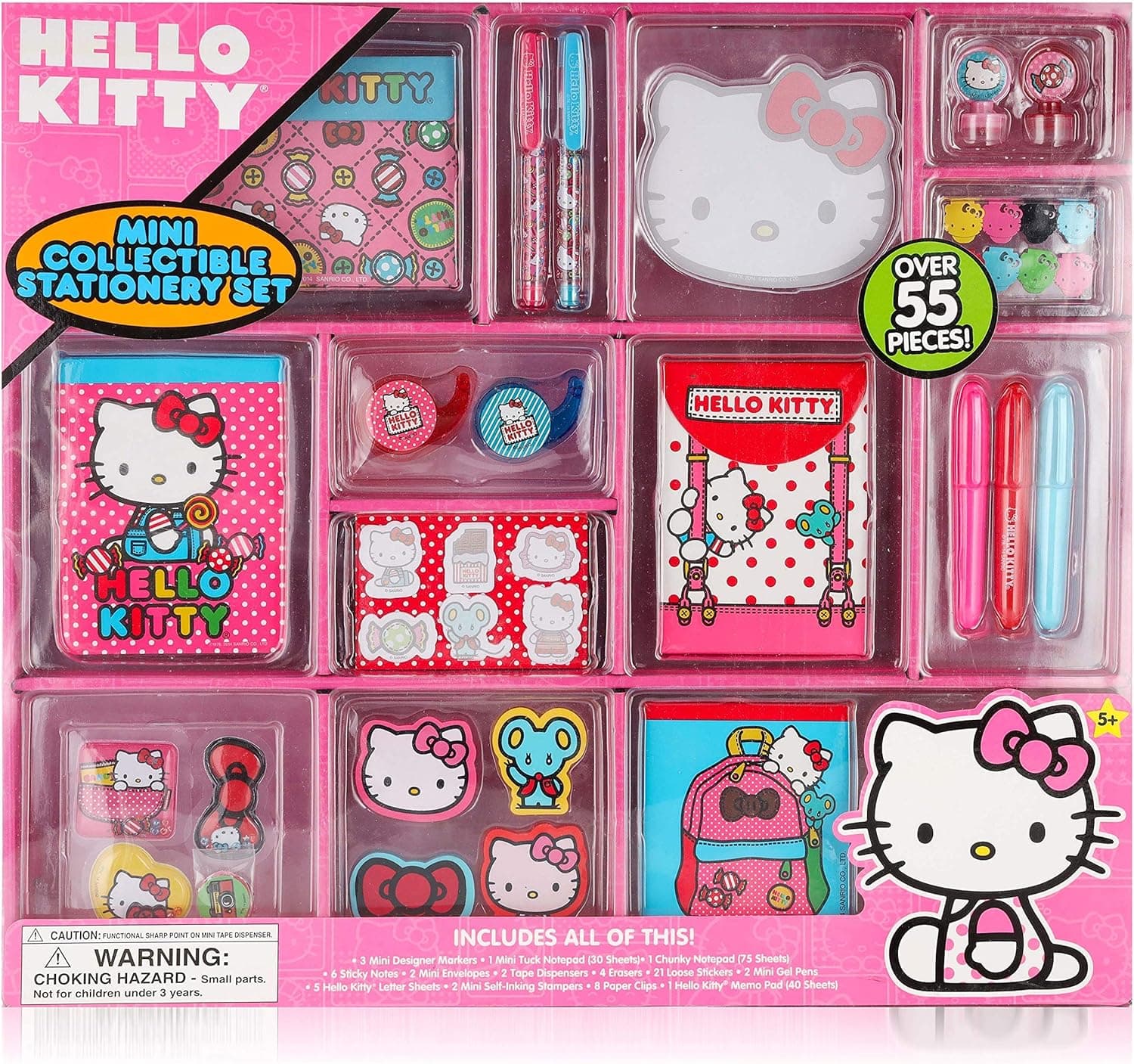 Hello Kitty Mini Collectible Stationary Set - Fun Assortment of Over 55 Pieces - Stickers , Gel Pens and Stationary Perfect Gift for Every Girl