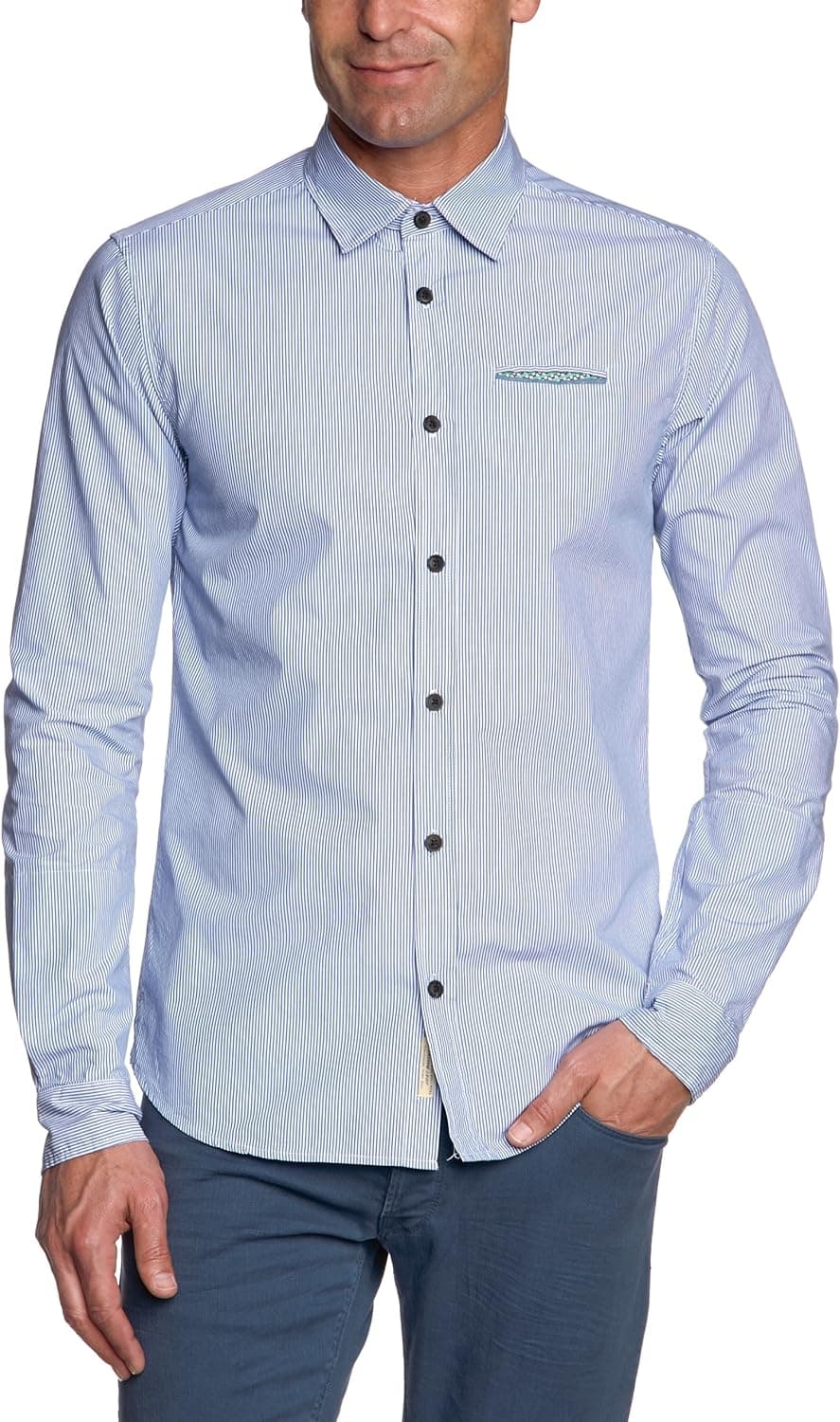 Scotch & Soda Men's Striped Shirt With Bowtie