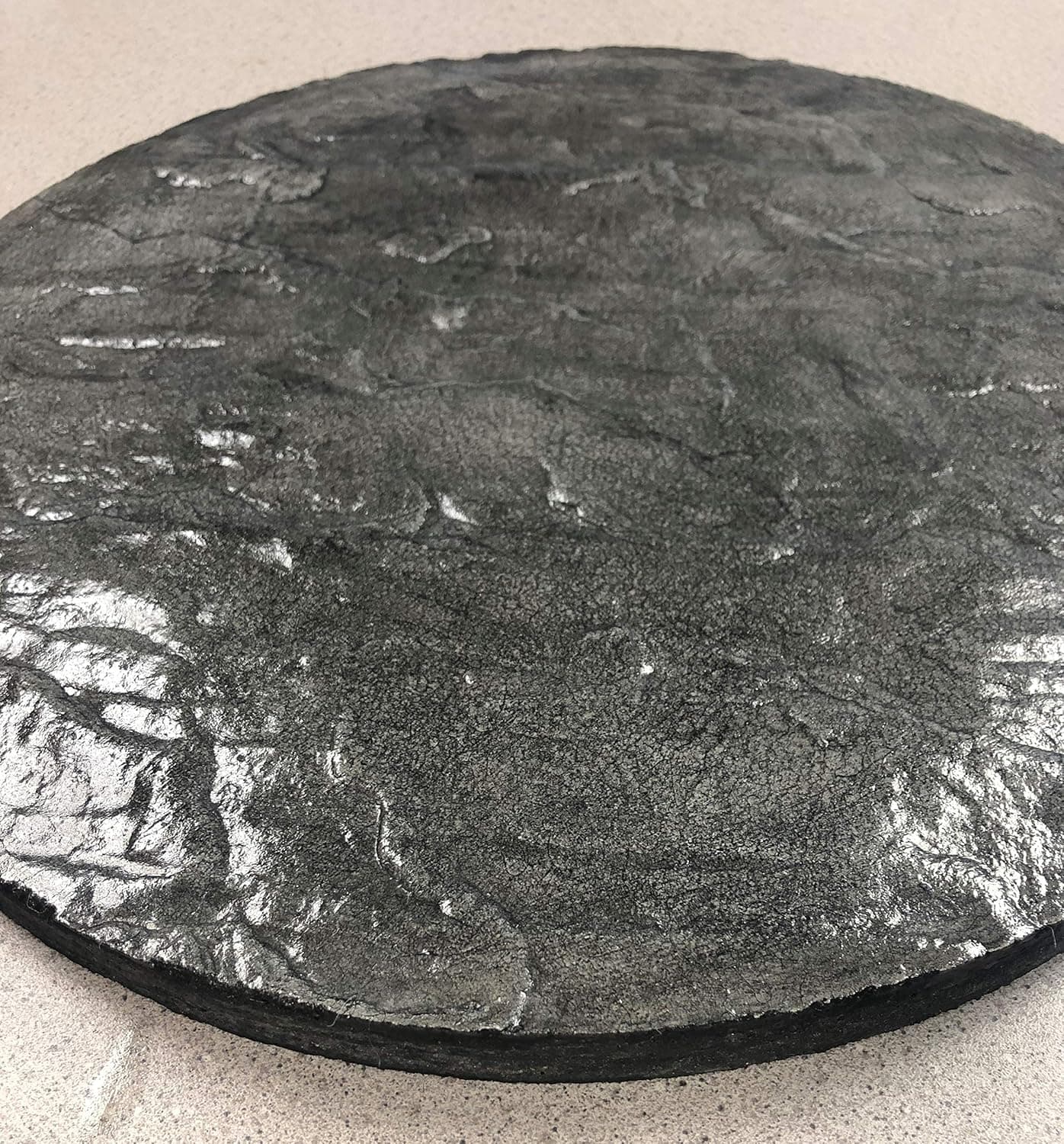 Concrete Cement Lazy Susan Unique, Hand Crafted, Gray, Turntable, 360 Degree Swivel, Made in The USA, Home Decor by Concrete Resurrection (Charcoal 15" Diameter)